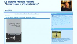 "Qui ne sait se taire nuit à son pays" sur le blog de Francis Richard.