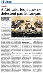 La rencontre de Stans dans La Tribune de Genève.